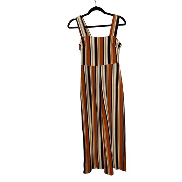 Urban Outfitters Women S Delany Jumpsuit 70s Striped Retro Square Neck Romper - Picture 2 of 12
